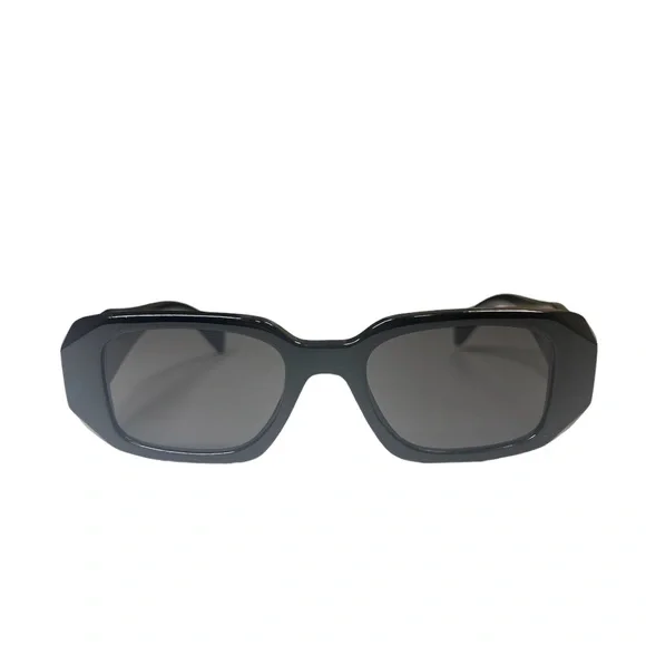 Trendy Rectangle Sunglasses Women/Men 90’s Retro Style Black 100% UV Protection - Picture 2 of 6